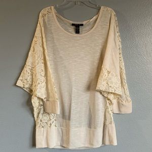 Cream Style & Co 3/4 Lace Sleeves. Worn twice. L.